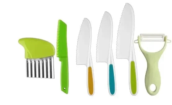 Kids Cooking Cutter Set Kids Knife Toddler Cutter Plastic Cake Fruit Knives Children DIY Peeler Tools Kitchen Accessories