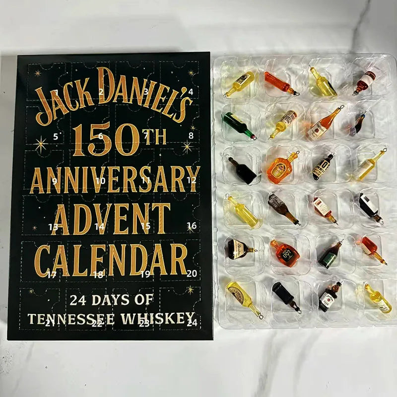 Christmas Beer Bottle Pendant Advent Calendar 3D Statue 2025 New Year Countdown Tree Bag Decorations Gifts Blind Box  For Adults