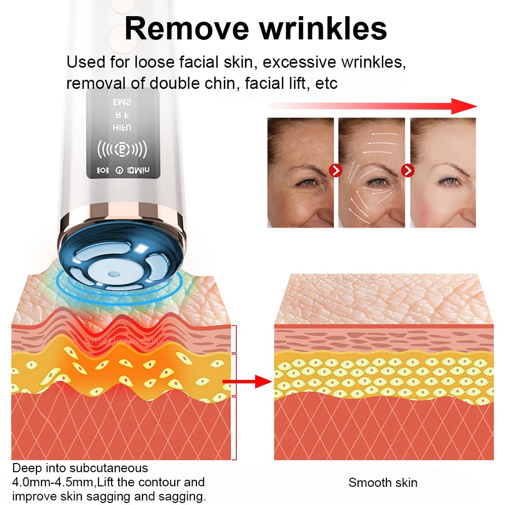 HIFU Face Lifting Facial Massager Mini HIFU Face Lifting Machine Facial Microcurrent Skin Rejuvenation Anti-aging Face Massager