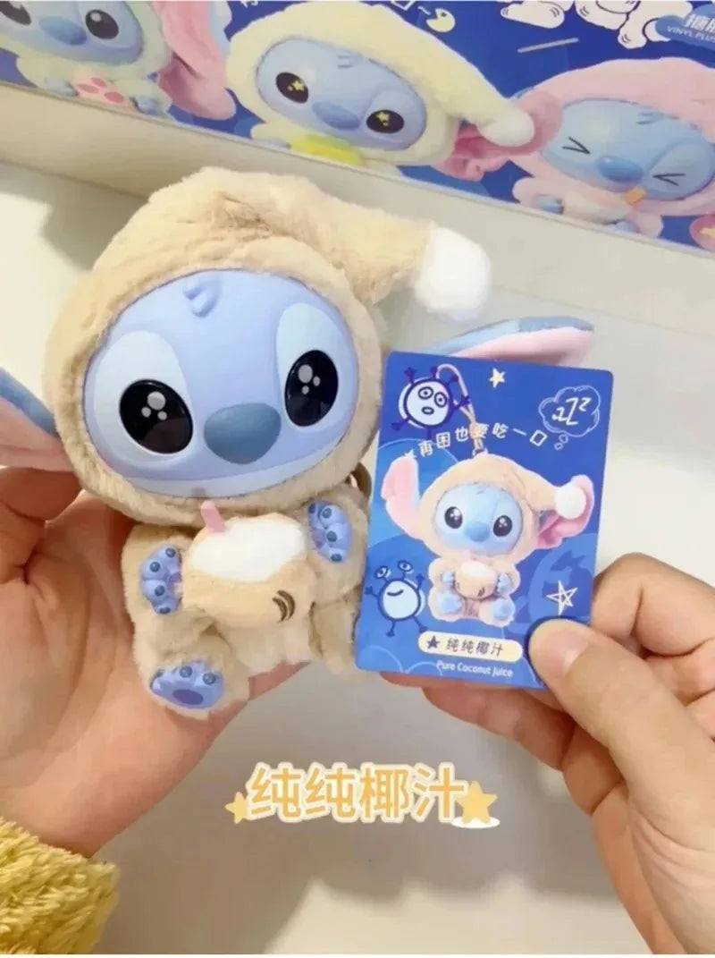 Cute Disney Stitch Eat Something Before Sleep Series Blind Box Plush Doll Ornament Surprise Toy Xmas Gitfs for kid Birthday Gift