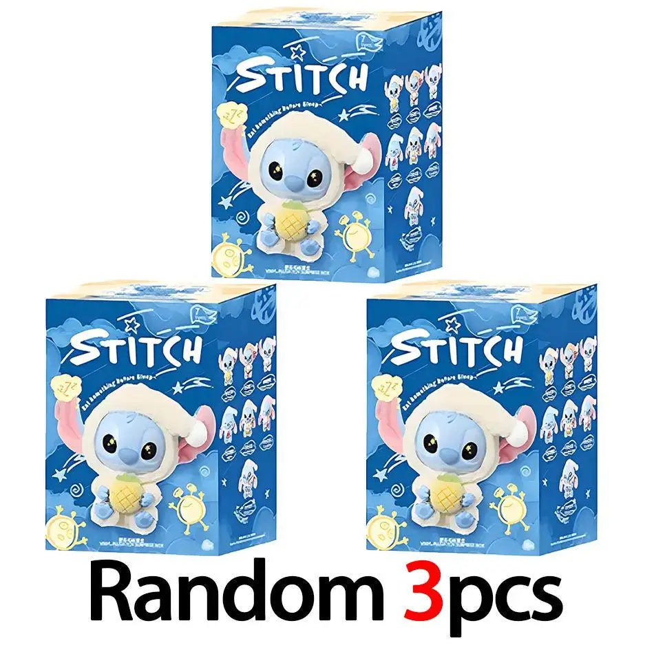 Cute Disney Stitch Eat Something Before Sleep Series Blind Box Plush Doll Ornament Surprise Toy Xmas Gitfs for kid Birthday Gift