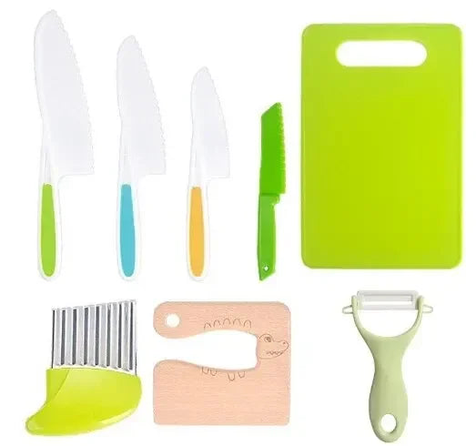 Kids Cooking Cutter Set Kids Knife Toddler Cutter Plastic Cake Fruit Knives Children DIY Peeler Tools Kitchen Accessories