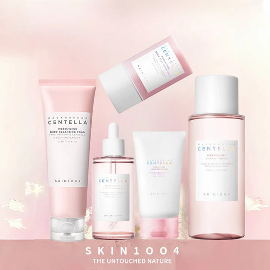 Centella Pink Salt Clear Toner Deep Foam Cleanser Face Serum and Moisturiser Cream Daily Skincare Original beauty Products Set
