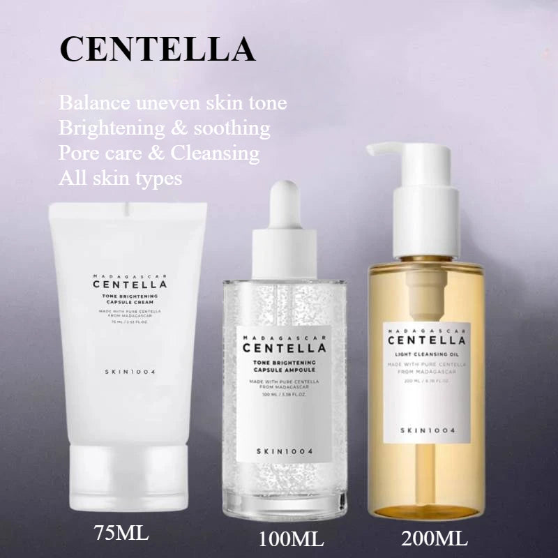 Centella Pink Salt Clear Toner Deep Foam Cleanser Face Serum and Moisturiser Cream Daily Skincare Original beauty Products Set