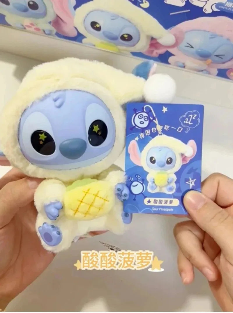 Cute Disney Stitch Eat Something Before Sleep Series Blind Box Plush Doll Ornament Surprise Toy Xmas Gitfs for kid Birthday Gift