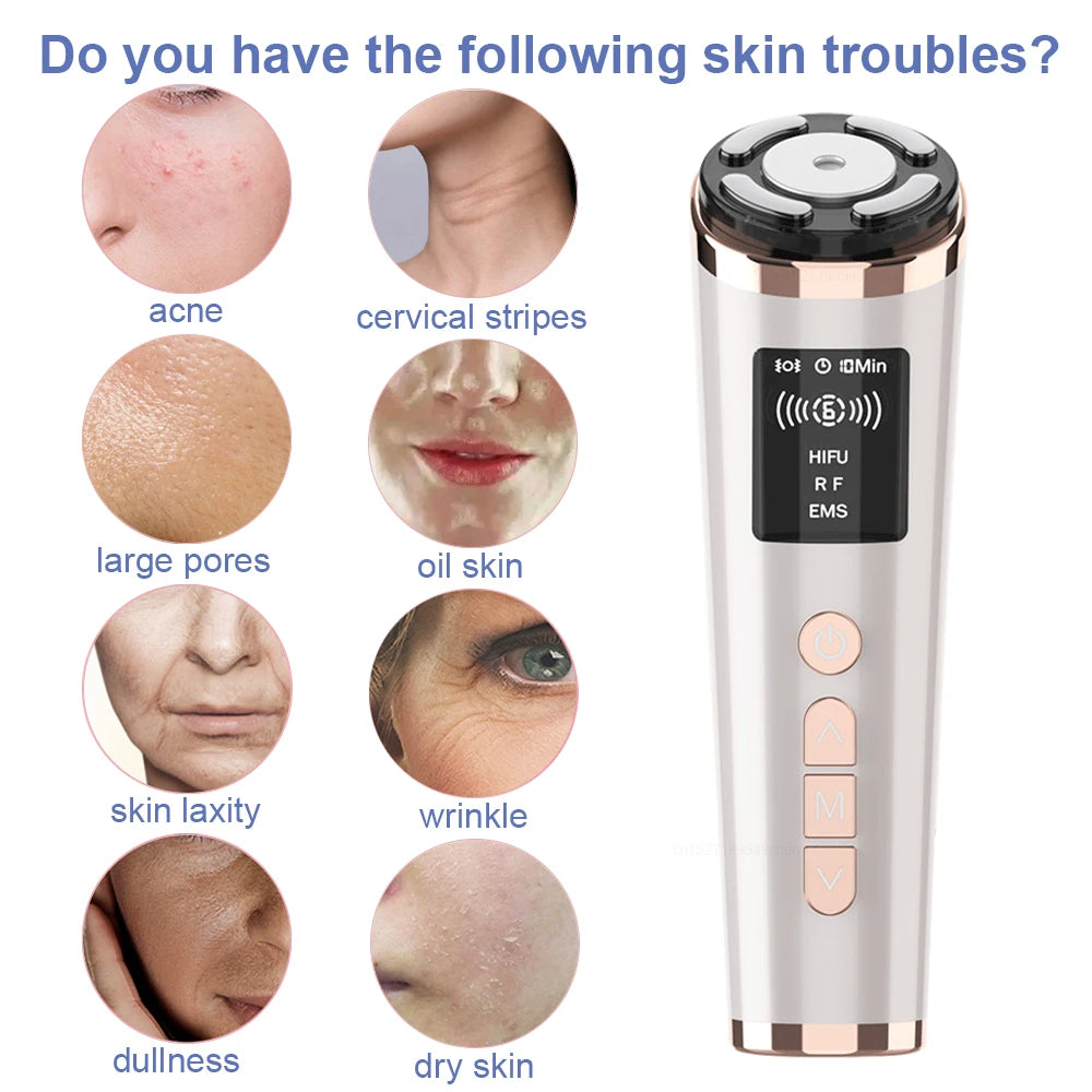 HIFU Face Lifting Facial Massager Mini HIFU Face Lifting Machine Facial Microcurrent Skin Rejuvenation Anti-aging Face Massager