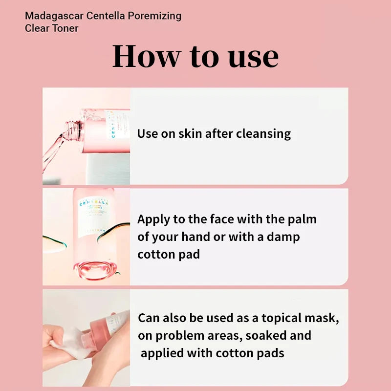 Centella Pink Salt Clear Toner Deep Foam Cleanser Face Serum and Moisturiser Cream Daily Skincare Original beauty Products Set