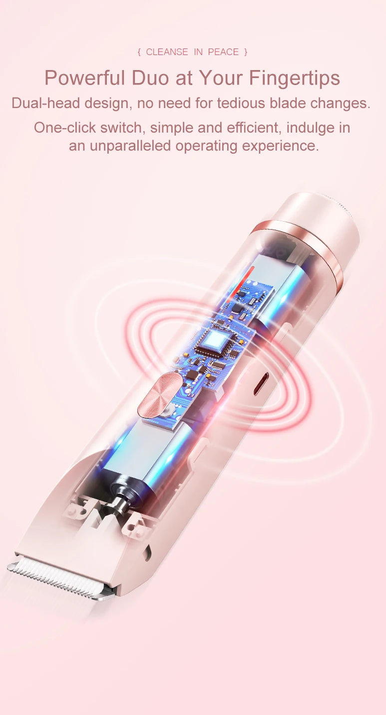 Electric Razors for Women 2in1 Bikini Trimmer Facial Mustache Shavers for Ladies Body Underarms Legs Portable Painless Epilator