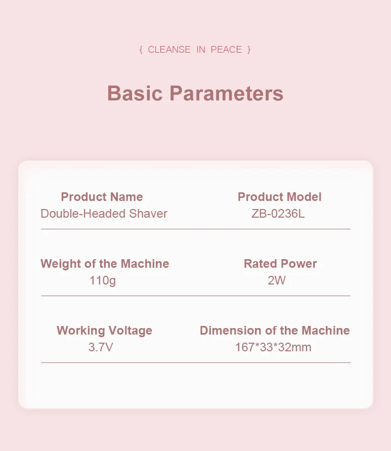 Electric Razors for Women 2in1 Bikini Trimmer Facial Mustache Shavers for Ladies Body Underarms Legs Portable Painless Epilator