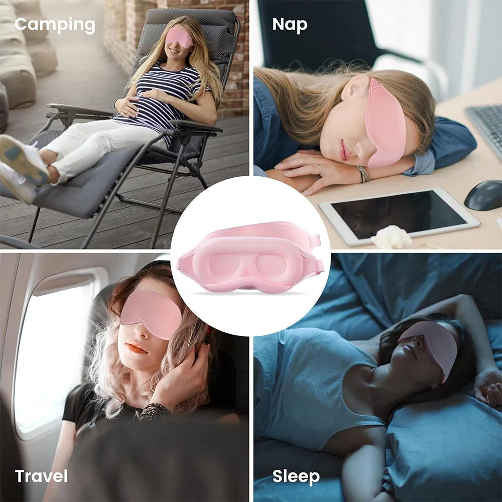 3D-shaped men's and women's sleep eye masks provide perfect light-blocking, are soft and comfortable, suitable for travel A-DH