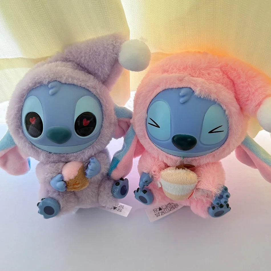 Cute Disney Stitch Eat Something Before Sleep Series Blind Box Plush Doll Ornament Surprise Toy Xmas Gitfs for kid Birthday Gift