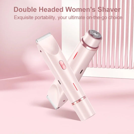 Electric Razors for Women 2in1 Bikini Trimmer Facial Mustache Shavers for Ladies Body Underarms Legs Portable Painless Epilator