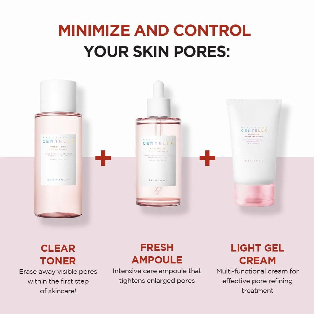 Centella Pink Salt Clear Toner Deep Foam Cleanser Face Serum and Moisturiser Cream Daily Skincare Original beauty Products Set