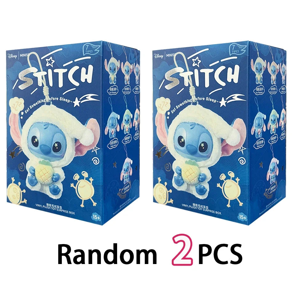 Cute Disney Stitch Eat Something Before Sleep Series Blind Box Plush Doll Ornament Surprise Toy Xmas Gitfs for kid Birthday Gift
