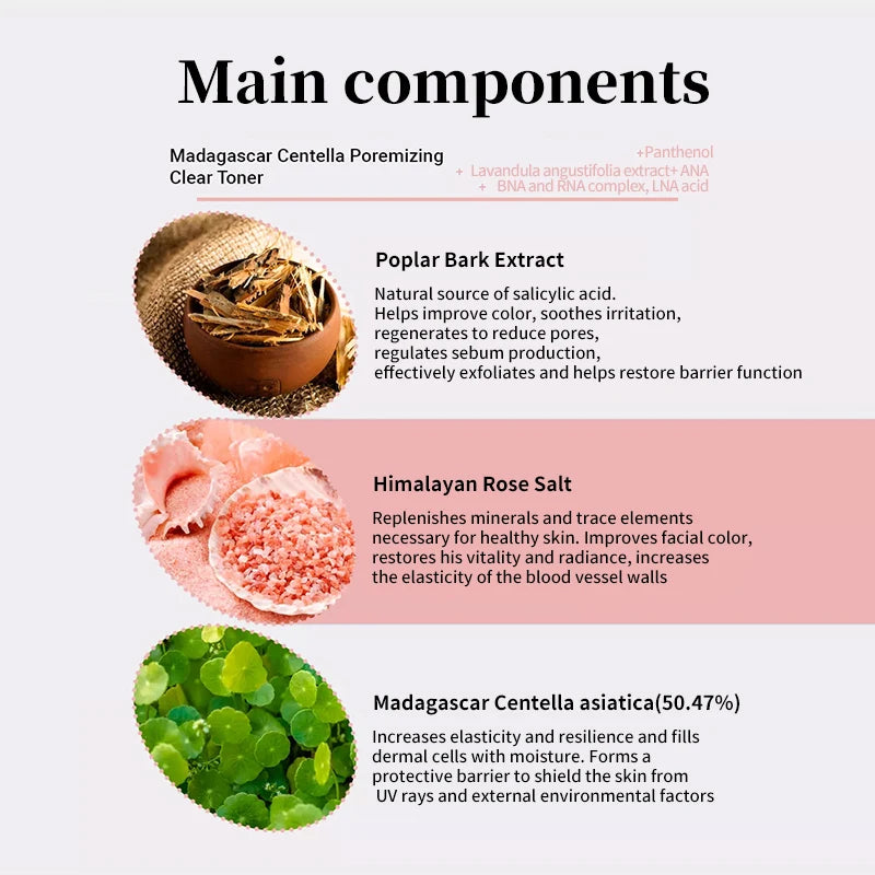 Centella Pink Salt Clear Toner Deep Foam Cleanser Face Serum and Moisturiser Cream Daily Skincare Original beauty Products Set