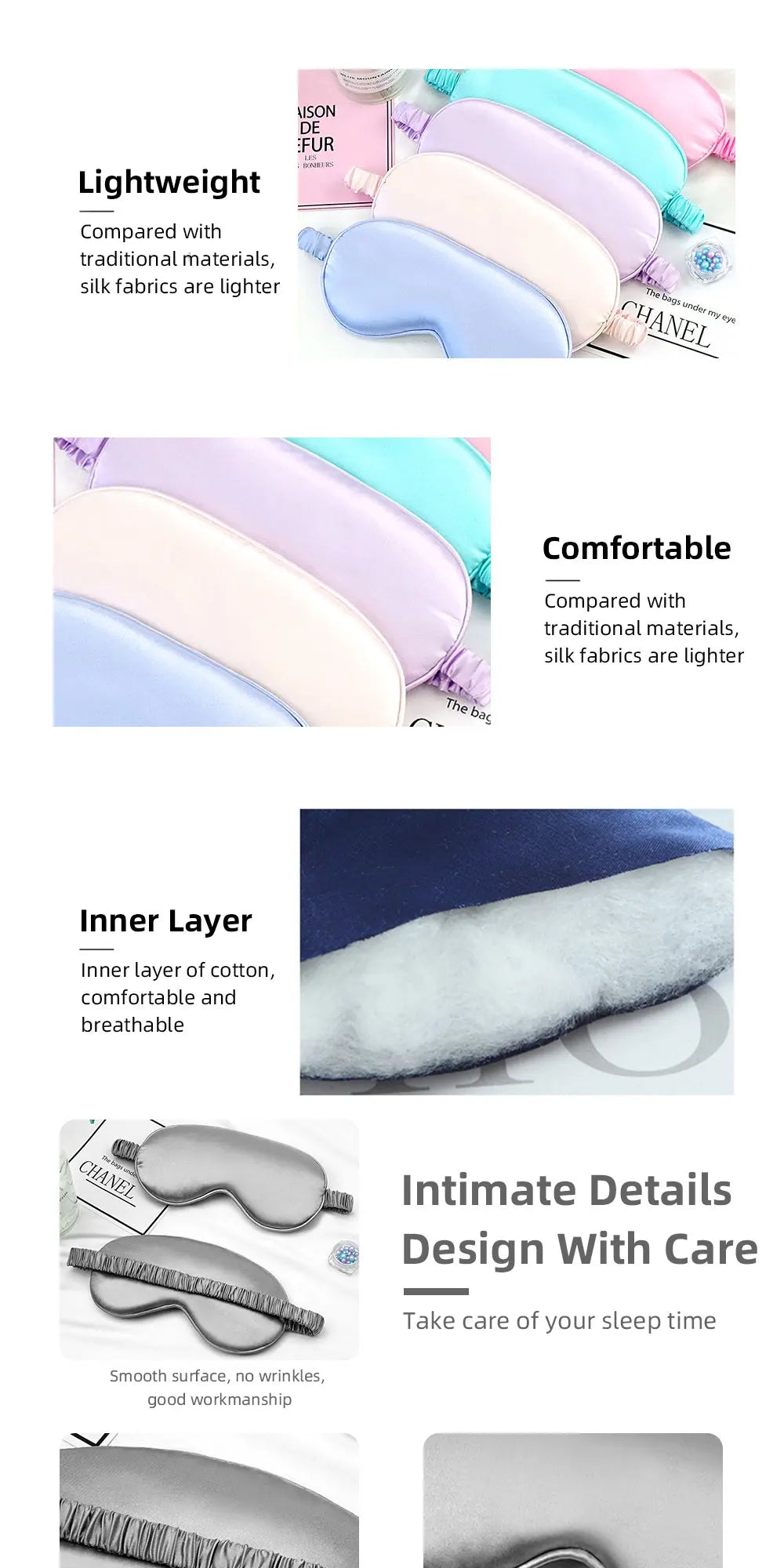 Imitated Silk Eye Patch Shading Sleep Eye Mask Eyepatch Travel Relax Cover Eyeshade Health Sleeping Shield Soft Eye Care Tools