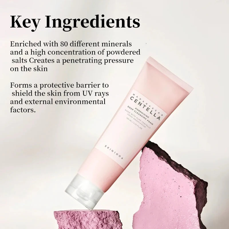 Centella Pink Salt Clear Toner Deep Foam Cleanser Face Serum and Moisturiser Cream Daily Skincare Original beauty Products Set