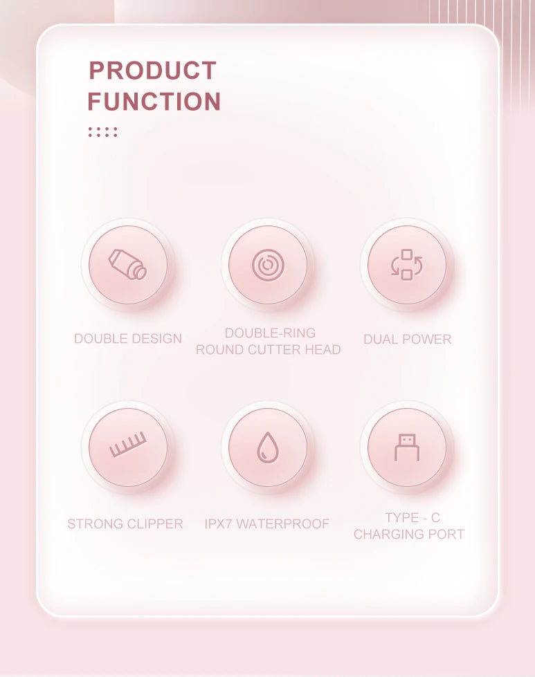 Electric Razors for Women 2in1 Bikini Trimmer Facial Mustache Shavers for Ladies Body Underarms Legs Portable Painless Epilator